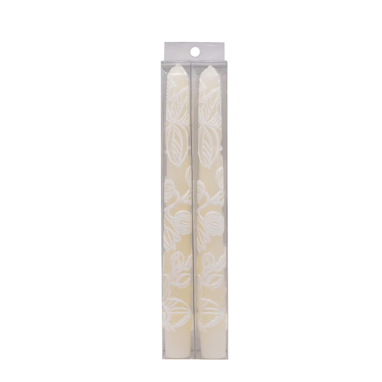 10" Floral Embossed Taper Candles, 2ct. by Ashland®